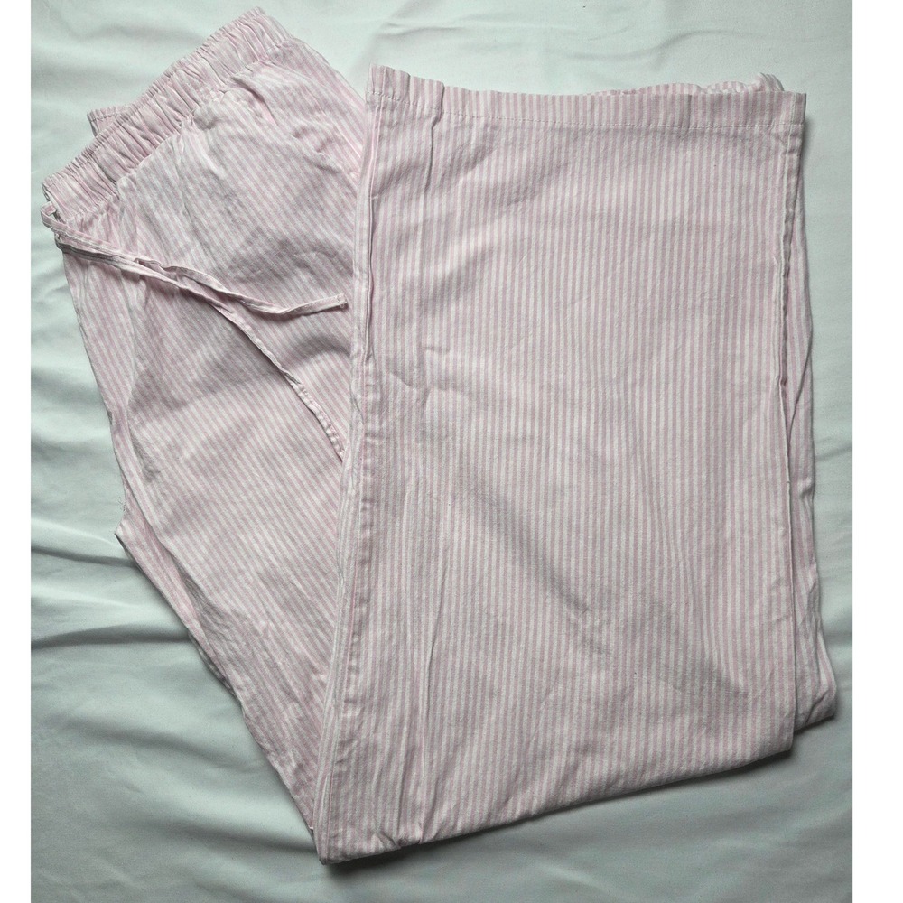 PacSun Pink White Striped Lounge Pants Small Wide Leg Drawstring Pockets